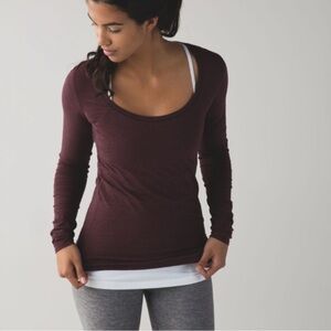 Lululemon Athletica Deep Burgundy Long Sleeve Top